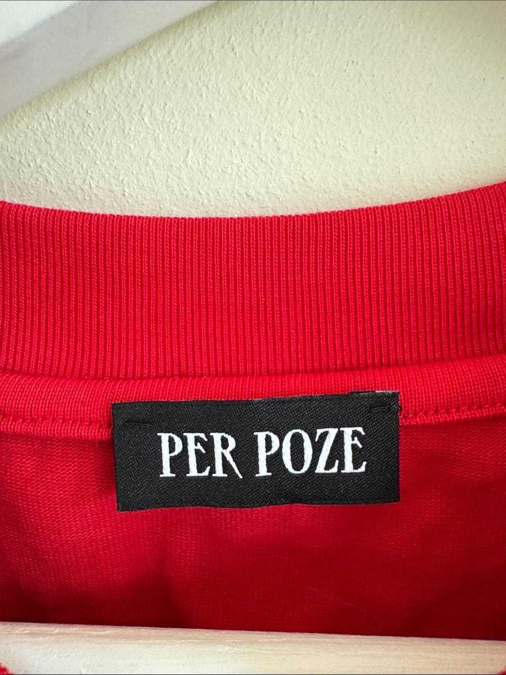 Red Crop Top with Contrast Stitching - - Picture 2 of 5